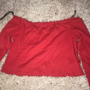 Red Off the shoulder shirt